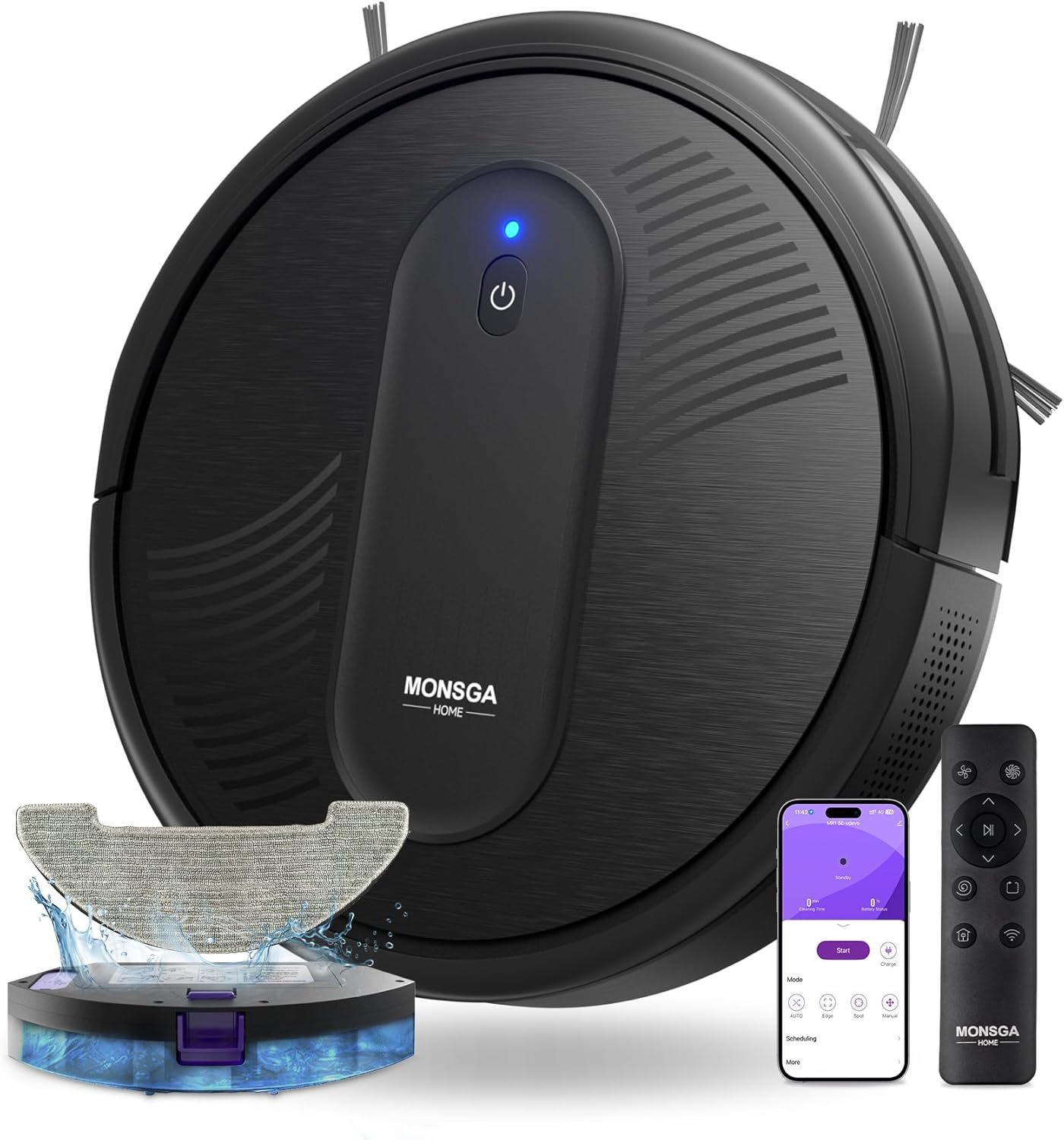 MONSGA MR1 Robot Vacuum Cleaner with Mop Review: Effective for Hard Floors